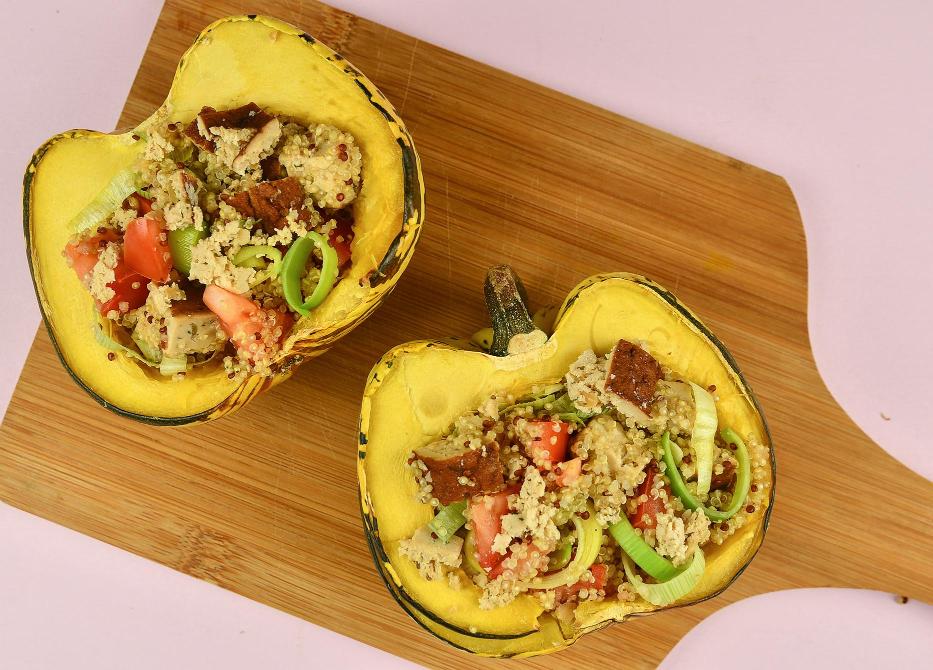 Pompoentjes gevuld met quinoa