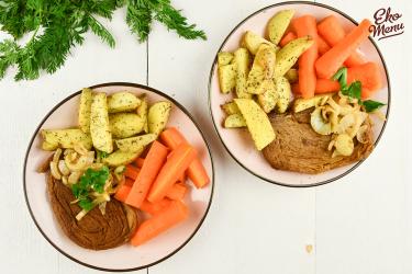 Seitan steak met bospeen