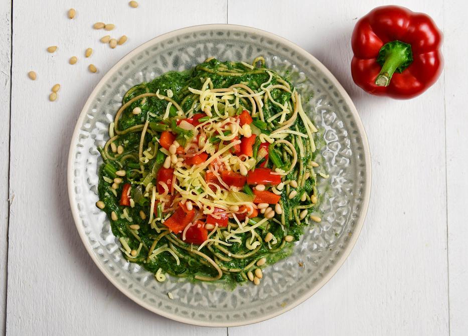 Groene spaghetti