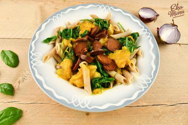 Volkoren penne met spinazie