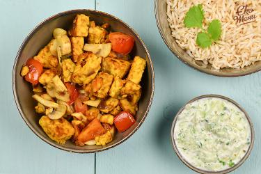 Gekruide tempeh met basmatirijst