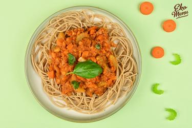 Spaghetti met rijkgevulde linzensaus