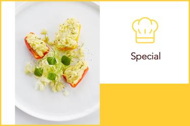 Gevulde paprika's met lamsmerguez