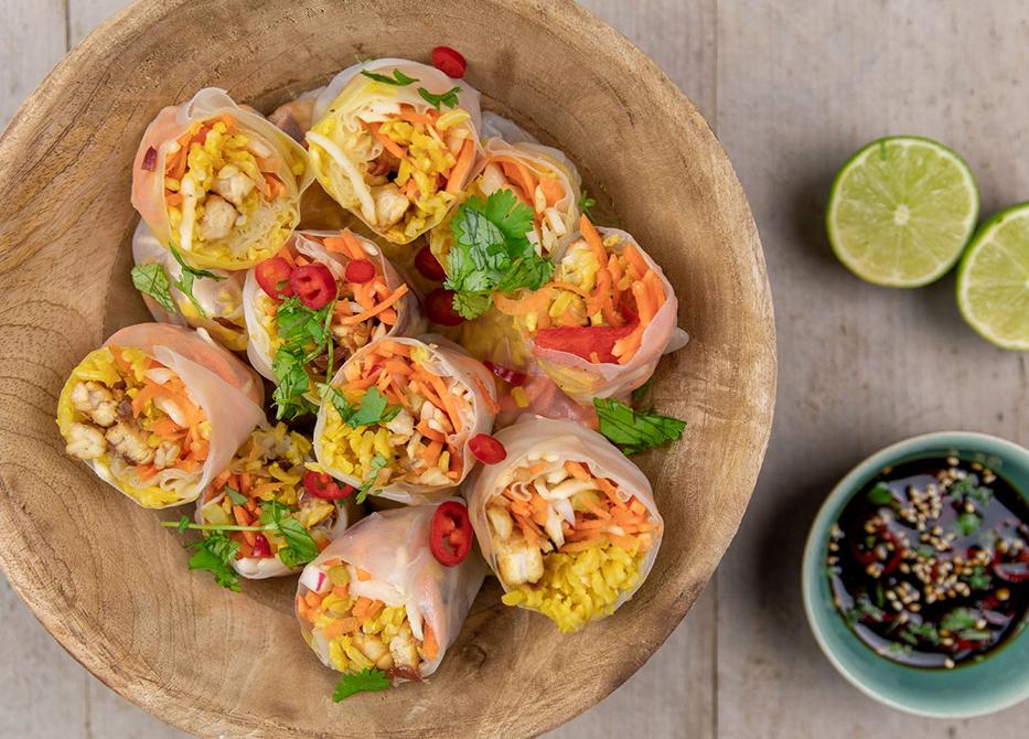 Pittige rijstloempia's