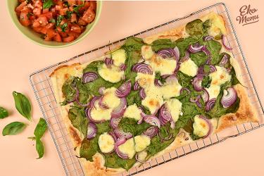 Flammkuchen met spinazie