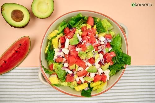 Keto bowl met feta en watermeloen