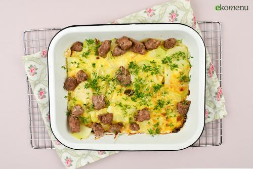 Keto Koolrabi gratin met gehaktballetjes