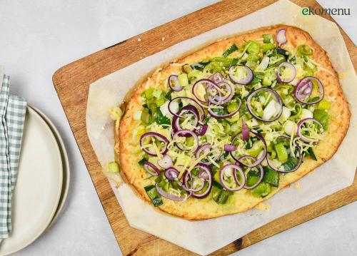 Keto Amandelpizza met prei