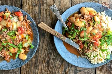 Gehaktschotel met basmatirijst