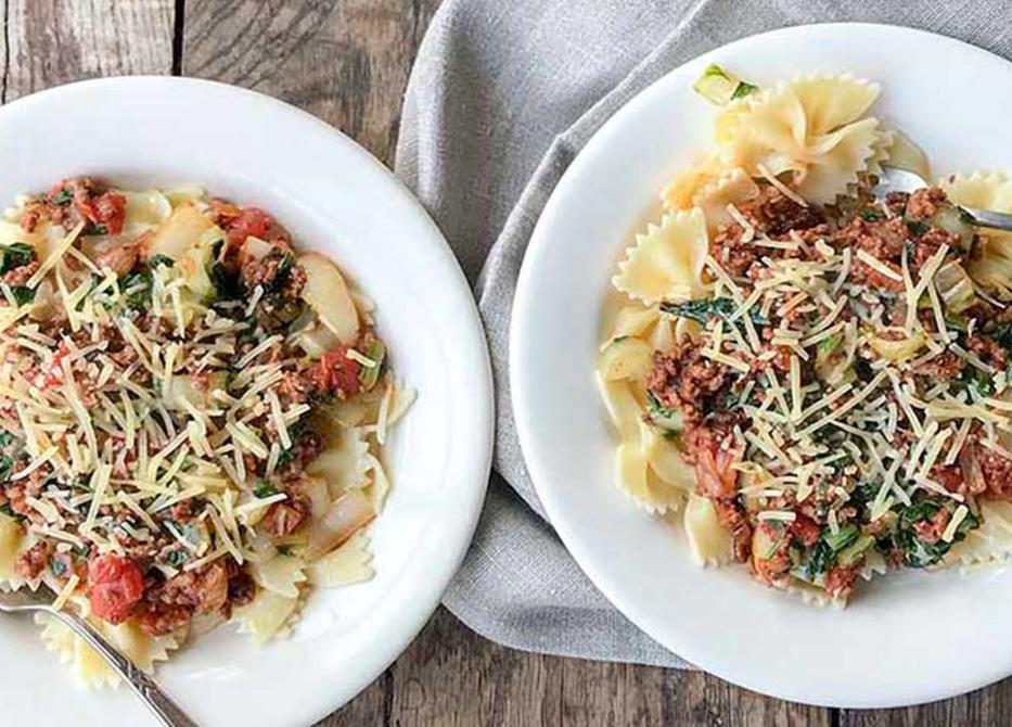 Farfalle met kalfsgehakt