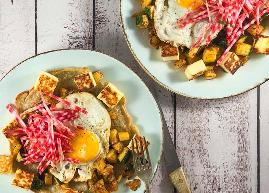 Pannenkoekjes met courgette en biet 