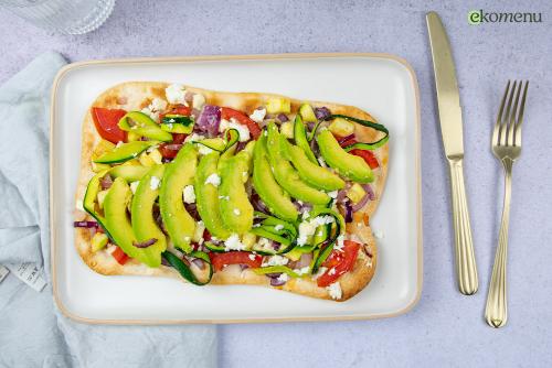 Flammkuchen met courgette, feta