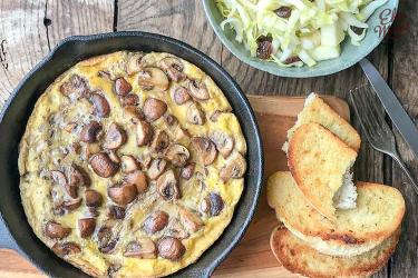 Frittata met kastanjechampignons