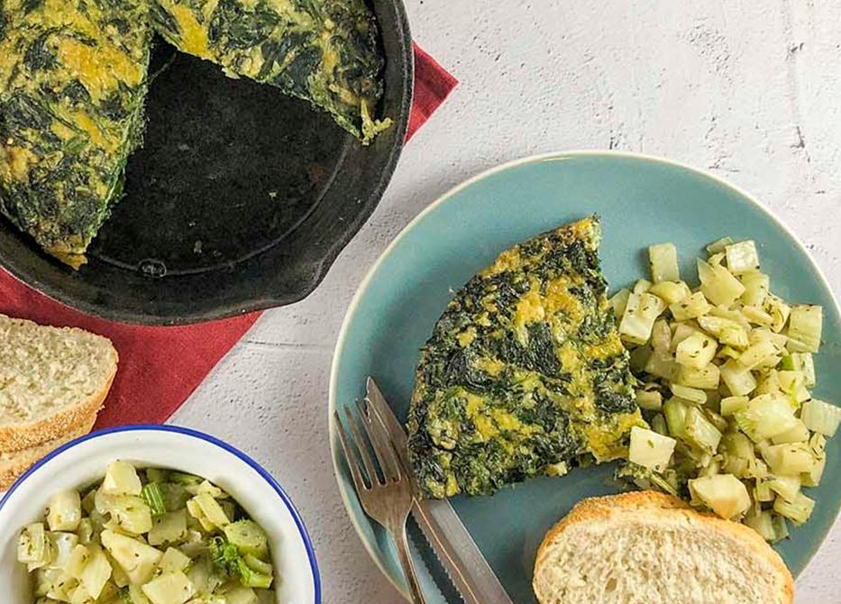 Spinaziefrittata met desembroodje