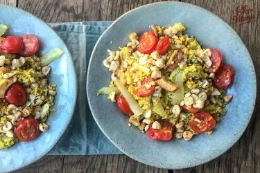 Gebakken kool met trostomaatjes