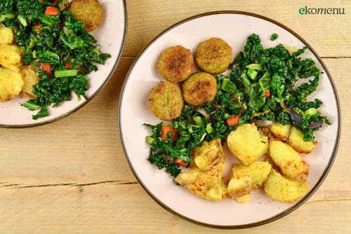 Falafelburgertjes met palmkool