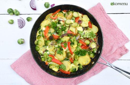Aardappelfrittata met spruitjes