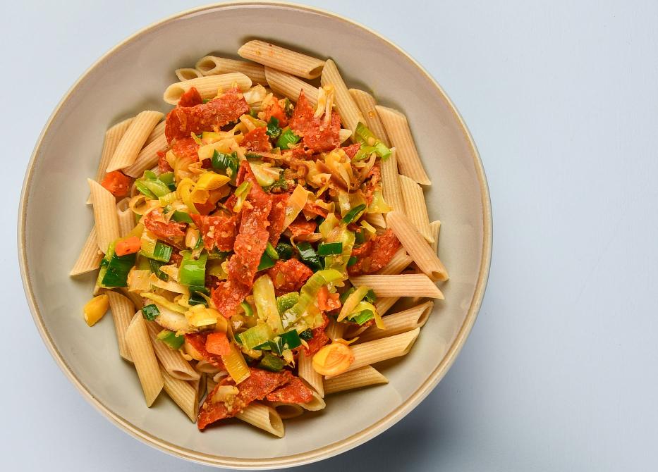 Glutenvrije penne met tomaten tapenade