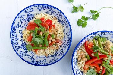 Tom Kha Kai met sperziebonen, kikkererwten