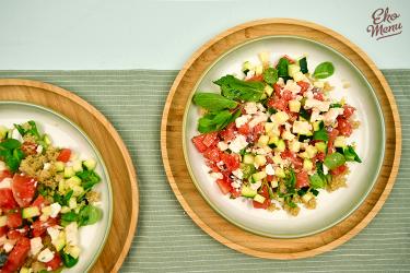 Watermeloensalade met spinazie