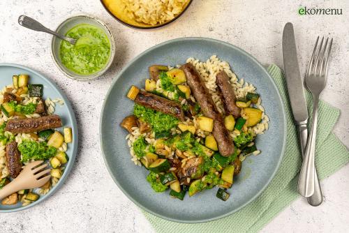 Orzo met postelein-salsa