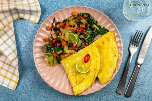 Rijstpapier omelet met kaas