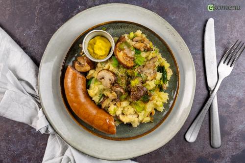 Prei stamppot met rookworst