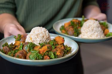 Boerenkool-pompoenstoof