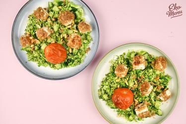 Keto krokante grieblokjes met broccoli
