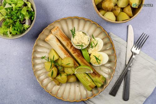 Krieltjes salade met ei-mimosa