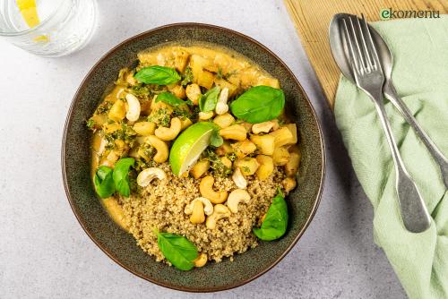 Curry met quinoa en Thaise basilicum