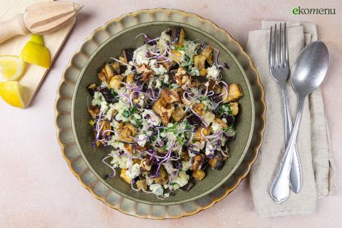 Risotto met korenbloem blauwe kaas