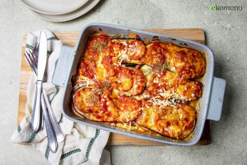 Aubergine lasagne met 2 soorten kaas