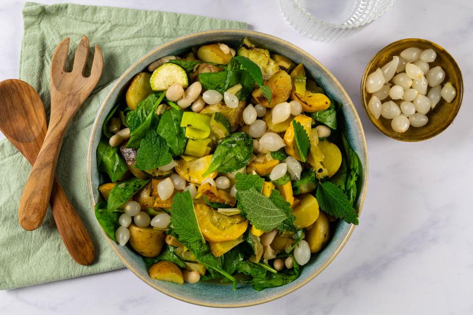 Zomerse eenpanstoof met boterbonen