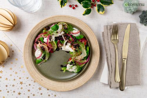 Krans met burrata, gepofte biet