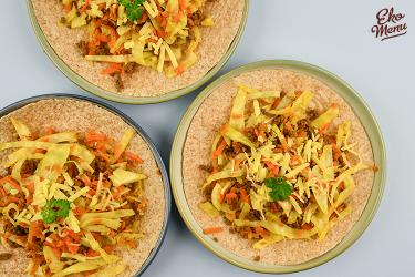 Wraps met witte kool, gehakt