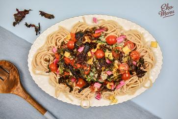 Romige spaghetti met snijbiet