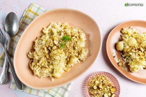 Risotto bianco met hazelnootdukkah