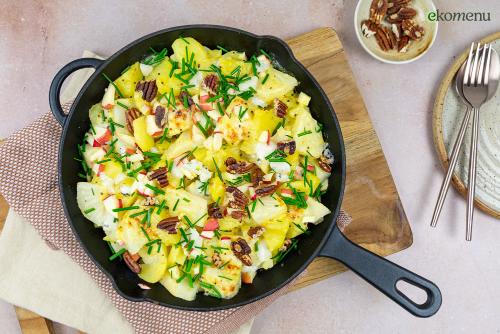 Knolselderijgratin met blauwe kaas