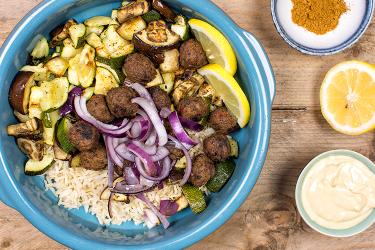 Basmatirijst met gegrilde groenten