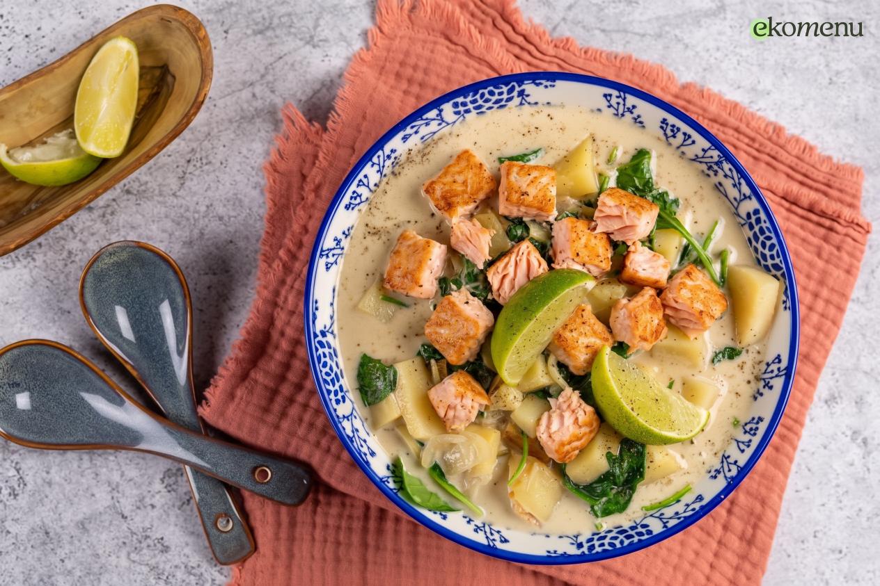 Keto Gebakken zalmfilet in kokosroom