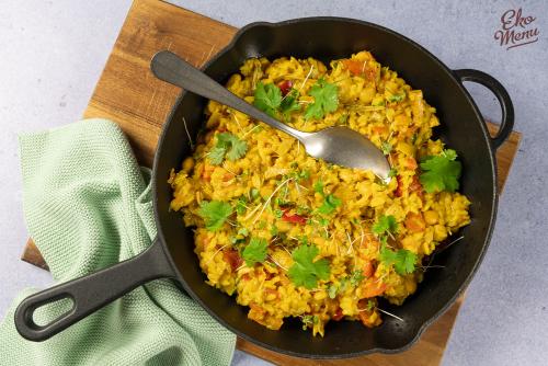 Paella met bananenbloesem