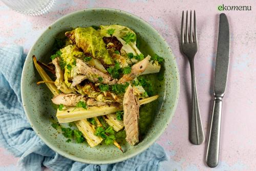 Keto Gerookte makreel met geroosterde kool