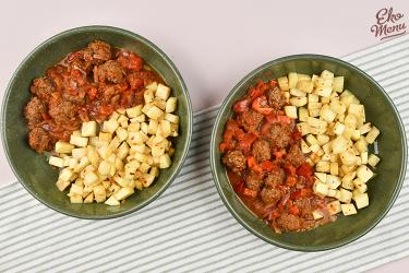 Gehaktballetjes in tomatensaus met knolselderij