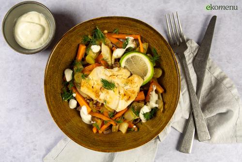 Keto Heekfilet met venkel en limoenroom