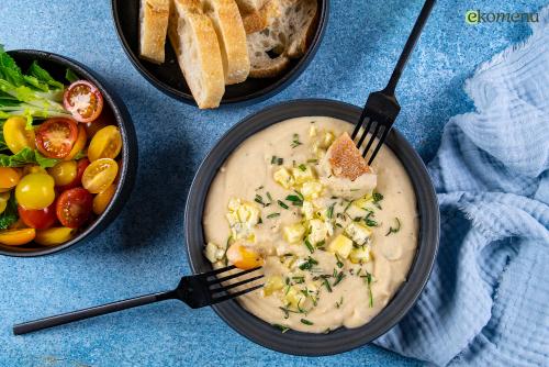 Fondue van witte bonen en Hollandse blauwe kaas