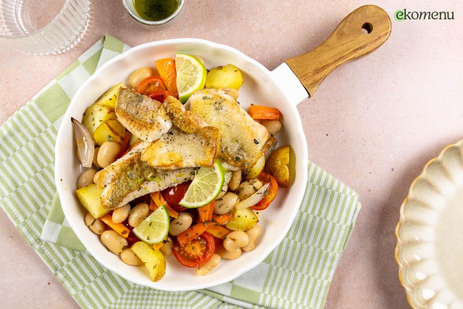 Roodbaarsfilet met boterbonensalade