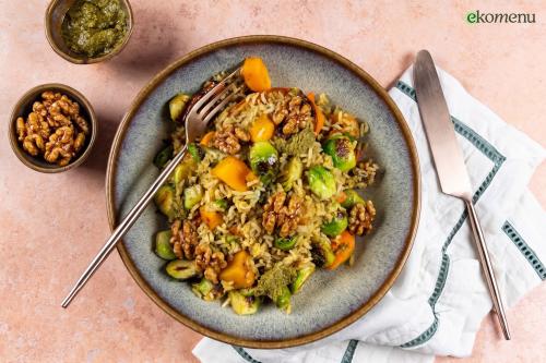 Pesto fried rice