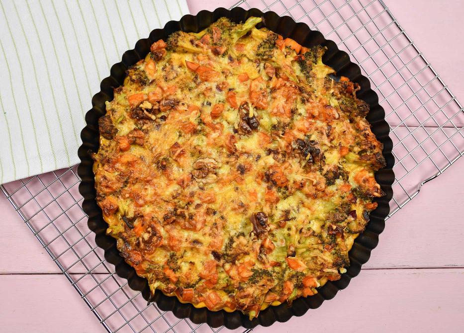 Groentefrittata met walnoten