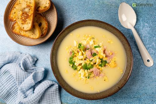 Asperge soep met ei mimosa